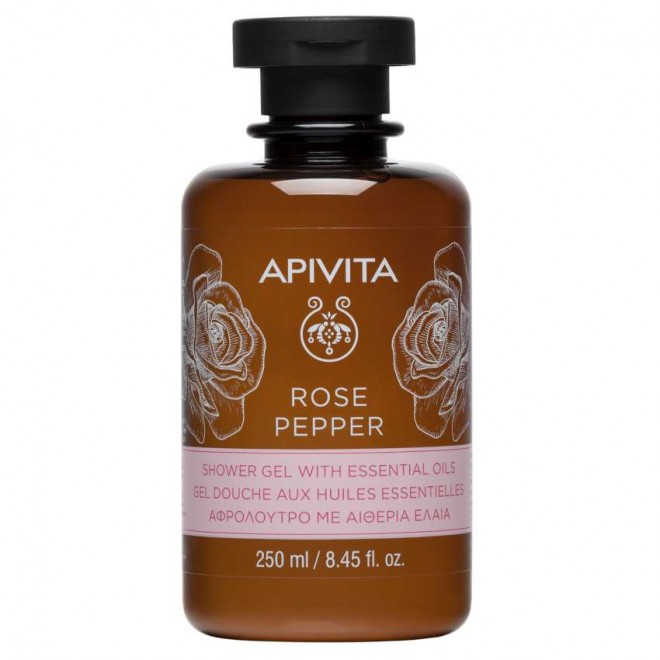 Apivita Rose Pepper Shower Gel Ess. Oils 250ml