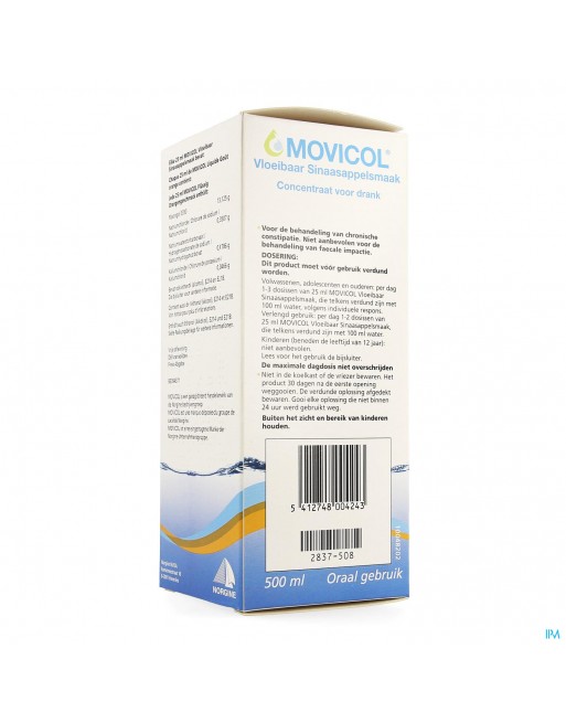 Movicol Vloeibaar Sinaasappelsm Conc Drank 500 ml