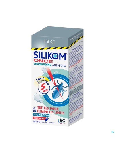 Silikom Once Shampooing Contre poux&lentes 200ml 