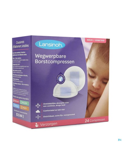 Lansinoh Coussinets Allait. Jet. Blue Lock Core 24