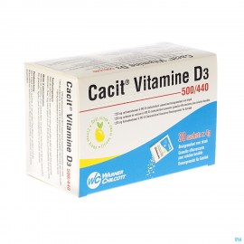 Cacit Vit. D3 500mg/440ie Bruisgranul. Zakje 30