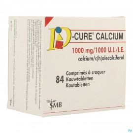 D Cure Calcium 1000mg/1000ui Kauwtabl 84