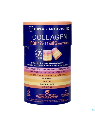Upsa Nourished Collagen Hair&nails Gommes 30