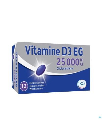 Vitamine D3 EG 25000 Ui Caps Molles 12